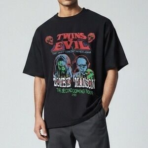 Twins of Evil Zombie Manson The Second Coming Tour 2018 Black T Shirt Men Small